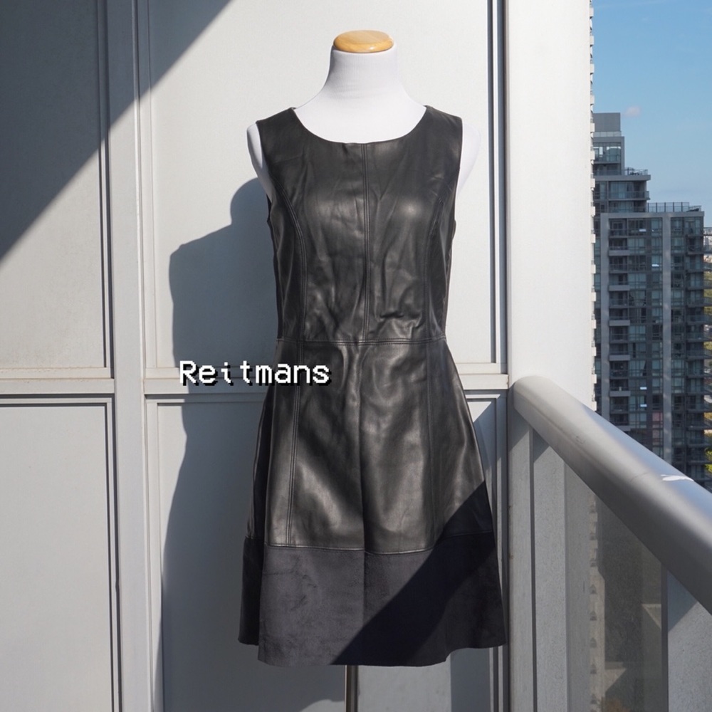 🔮 Reitmans Faux Leather Black Dress (S) - Picture 9 of 9